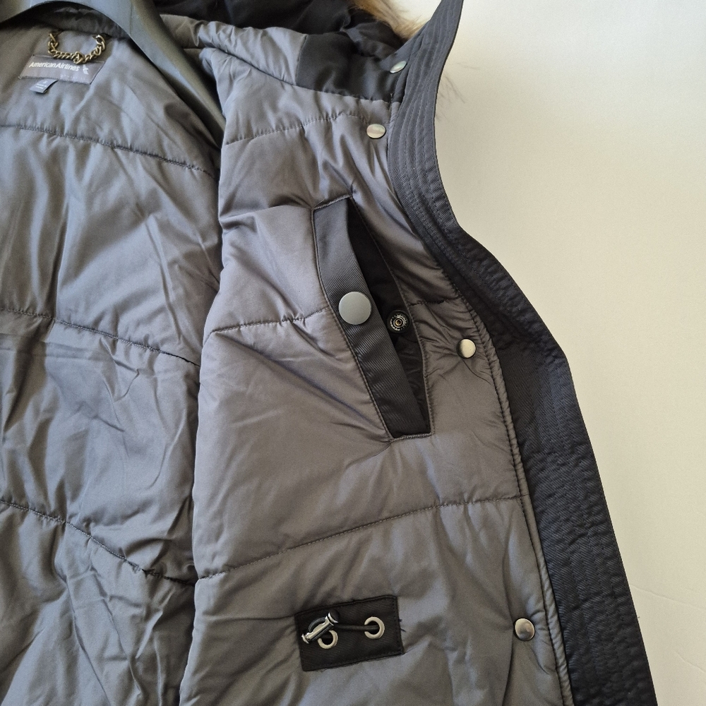 Parka with Faux Fur Hood Mid Length Winter Coat Charcoal Snow Ski Women's Small - Picture 12 of 14